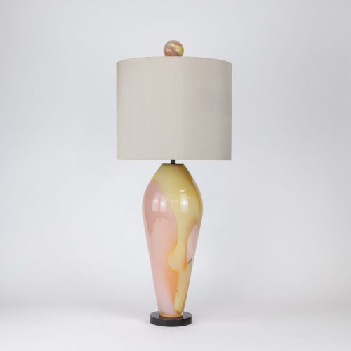 Single Unique Glass ‘Balloon’ Lamp On Brown Bronze Base (T8412)