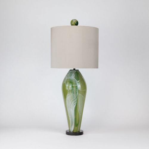 Single Unique Glass ‘Balloon’ Lamp On Brown Bronze Base (T8413)