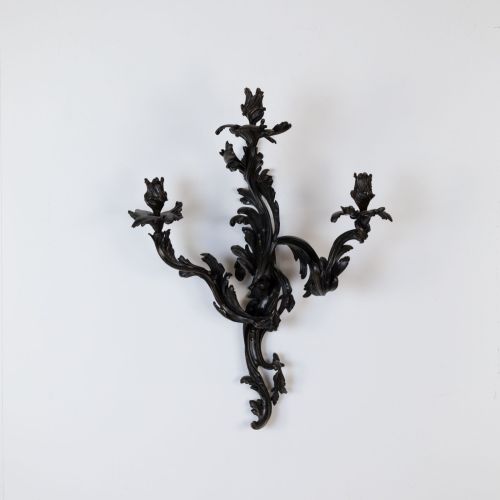 Pair Of 19th Century Bronze Wall Lights In Black Painted Finish (T8474)
