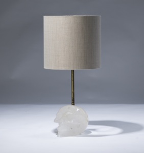 Single Small Clear Crystal 'skull' Lamp (T3055)