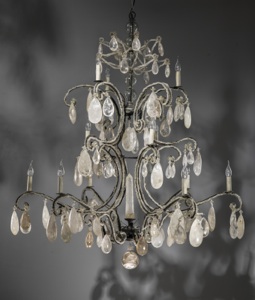 Massive Wrought Iron Rock Crystal Chandelier With 12 Lights (T3435)