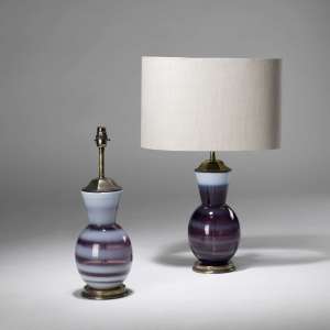 Pair Of Small Purple Gourd Shape Lamps (T3848)