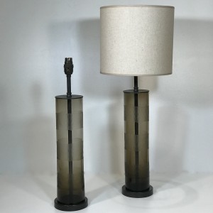 Pair Of Medium Brown 'kathryn' Column Lamps With Bronzed Brass Bases (T5113)