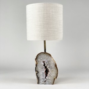 Single Small Agate Lamp With Antique Brass Base (T5352)