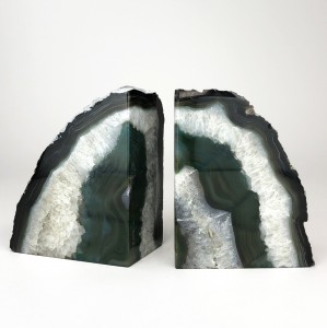 Deep Green Mineral Bookends (T5669)