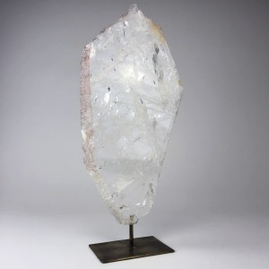 Rock Crystal Mineral on Antique Brass Stand (T5691)