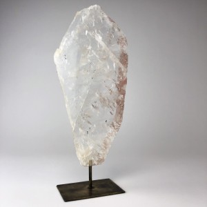 Rock Crystal Mineral on Antique Brass Stand (T5693)