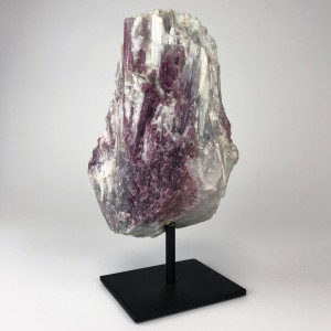 Purple / White Lepidolite Mineral on Brown Bronze Stand (T5704)