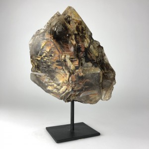Alligator Quartz Mineral on Brown Bronze Stand (T5742)