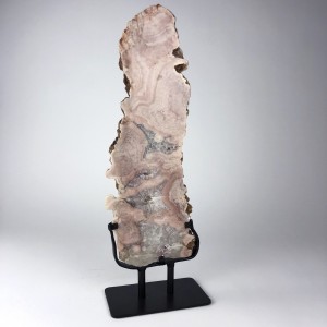 Large Pink Agate on Brown Bronze Stand (T5747)