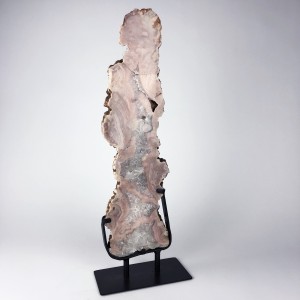 Large Pink Agate on Brown Bronze Stand (T5749)