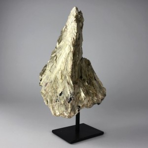 Gold Mica Mineral on Brown Bronze Stand (T5763)