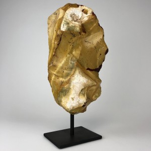 Yellow / Red Mookaite Mineral on Brown Bronze Stand (T5814)