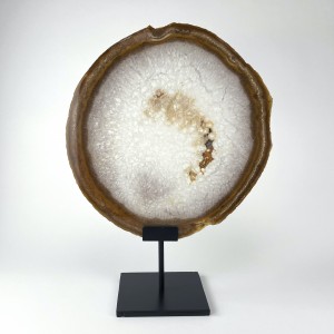 Massive Clear / Brown Agate on Brown Bronze Stand (T5846)