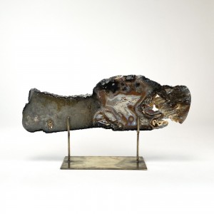 Brown Extra Large Agate on Antique Brass Stand (T6042)