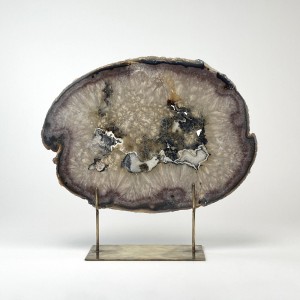 Massive purple / grey Agate on Antique Brass Stand (T6091)