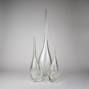Set of Lenny Vases in Clear Glass (T6219)