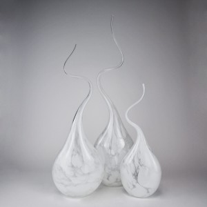 White Marbled 'Squiggle Vase' (T6220)