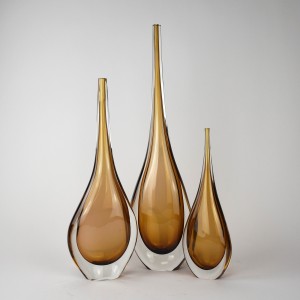 Set of Lenny Vases in Amber Glass (T6281)