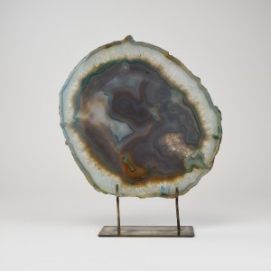 Teal Extra Large Agate on Antique Brass Stand (T6327)