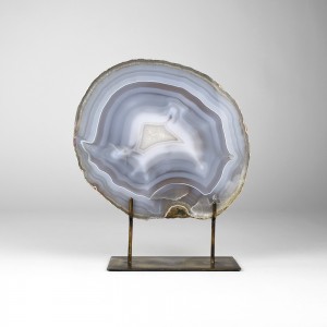 Large Grey Agate on Antique Brass Stand (T6391)