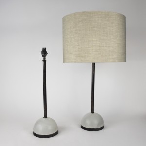 Pair of White Onyx Table Lamps on Brown Bronze Bases (T6447)