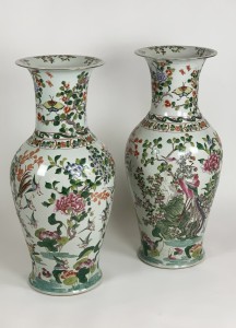Pair Of Massive Chinese Mid 20 Century Ceramic Vases (T6662)