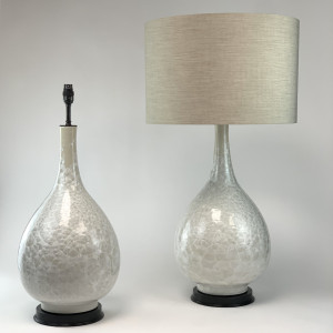 Pair Of Large Mother Of Pearl Lamps On Brown Bronze Bases (T6716)