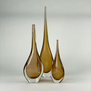 Set Of 3 Lenny Vases In Orange (T7015)