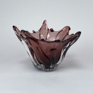 Closed Splash Bowl in Tea Coloured Glass (T7047)