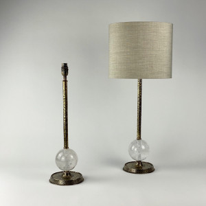 Pair Of Medium Rock Crystal 'Clifton' Lamps On Antique Brass Bases (T7265)