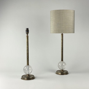 Pair Of Small Rock Crystal 'Clifton' Lamps On Antique Brass Bases (T7266)