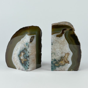 Green Agate Bookends (T7286)