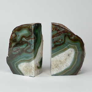 Green Agate Bookends (T7291)