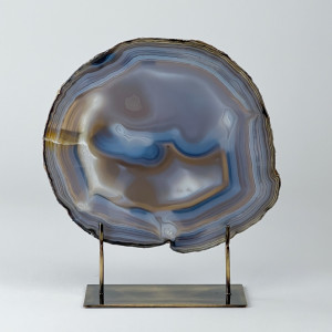 Extra Large Grey Agate On Antique Brass Bases (T7442)