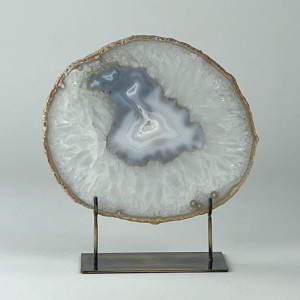 Extra Large Grey Agate On Antique Brass Bases (T7448)