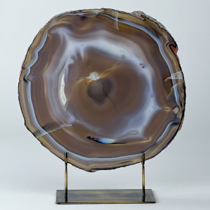 Extra Large Grey Agate On Antique Brass Bases (T7451)
