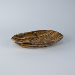 Large Brown Coloured Onyx Bowl (T7699)